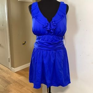 Perona women’s plus size one piece bathing suit dress blue size 22W